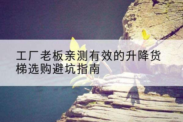 汉滨升降货梯怎么选-工厂老板亲测有效的升降货梯选购避坑指南