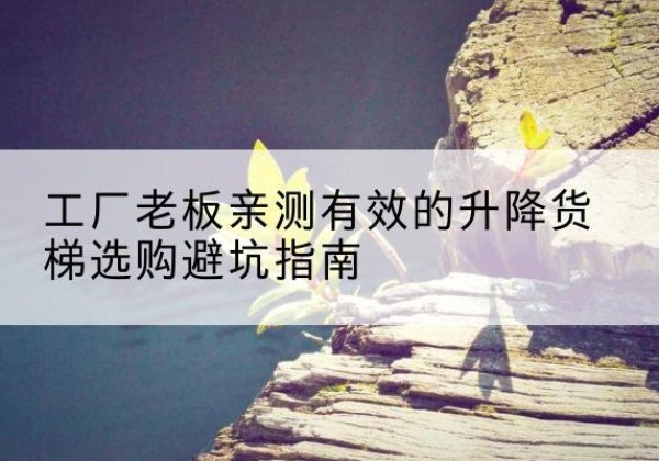 汉滨升降货梯怎么选-工厂老板亲测有效的升降货梯选购避坑指南